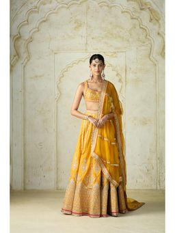 Gopi Vaid - Samia Embroidered Stitched Blouse with Lehenga & Dupatta