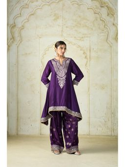 Gopi Vaid - Purple Nadia Farshi Embroidered Kurta and Salwar