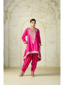 Gopi Vaid - Pink Nadia Farshi Embroidered Kurta and Salwar