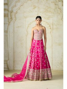 Gopi Vaid - Tahira Embroidered Stitched Blouse with Lehenga & Dupatta