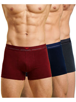 HIFlyers - Odour-Free Cotton Lycra Regular Fit Everyday Innerwear Trunk (Pack Of 3)