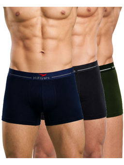 HIFlyers - Odour-Free Cotton Lycra Regular Fit Everyday Innerwear Trunk (Pack Of 3)