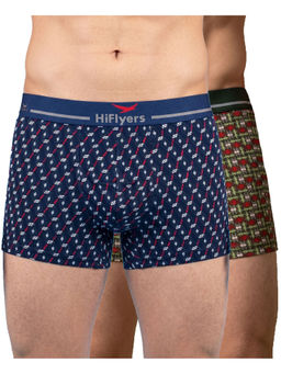 HIFlyers - Everyday Men Odour-Free Cotton Lycra Regular Fit Printed Trunk (Pack Of 2)
