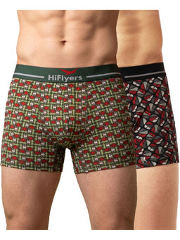 HIFlyers - Smart Men Odour-Free Cotton Lycra Regular Fit Printed Trunk (Pack Of 2)