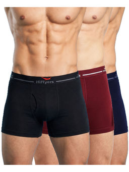 HIFlyers - Odour-Free Cotton Lycra Regular Fit Everyday Innerwear Trunk (Pack Of 3)