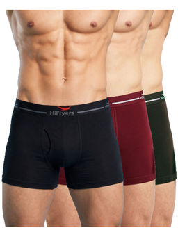 HIFlyers - Odour-Free Cotton Lycra Regular Fit Everyday Innerwear Trunk (Pack Of 3)