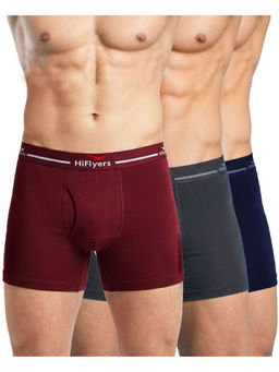 HIFlyers - Odour-Free Cotton Lycra Regular Fit Everyday Innerwear Trunk (Pack Of 3)