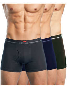 HIFlyers - Odour-Free Cotton Lycra Regular Fit Innerwear Trunk (Pack Of 3)