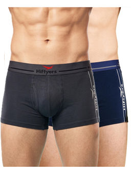 HIFlyers - Odour-Free Cotton Lycra Regular Fit Everyday Innerwear Trunk (Pack Of 2)