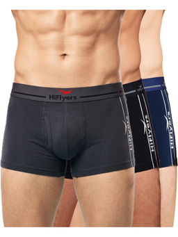 HIFlyers - Odour-Free Cotton Lycra Regular Fit Everyday Innerwear Trunk (Pack Of 3)