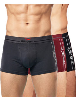 HIFlyers - Odour-Free Cotton Lycra Regular Fit Everyday Innerwear Trunk (Pack Of 3)