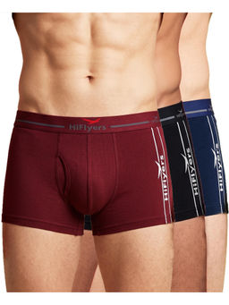 HIFlyers - Odour-Free Cotton Lycra Regular Fit Everyday Innerwear Trunk (Pack Of 3)
