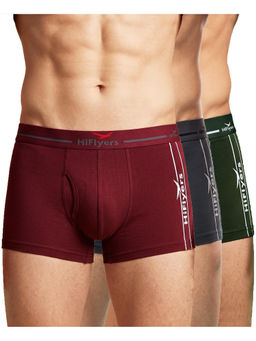 HIFlyers - Odour-Free Cotton Lycra Regular Fit Everyday Innerwear Trunk (Pack Of 3)