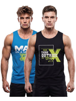 T.T. - Casual Men Cool Cotton Printed Regular Fit Muscle Vest (Pack Of 2)