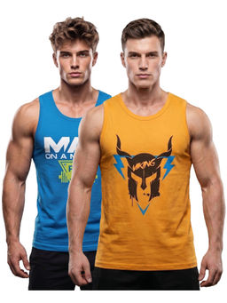 T.T. - Premium Men Cool Cotton Printed Round Neck Muscle Vest (Pack Of 2)