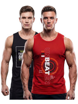 T.T. - Modern Men Cool Cotton Printed Regular Fit Round Neck Muscle Vest (Pack Of 2)