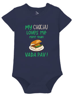 Zeezeezoo - Family Theme Chachu Loves Me More Than Vadapav Printed Baby Onesie
