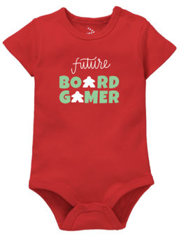 Zeezeezoo - Future Theme Half Sleeves Future Board Gamer Printed Baby Onesie - Red