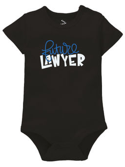Zeezeezoo - Half Sleeves Future Lawyer Printed Baby Onesie - Black