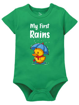 Zeezeezoo - Monsoon Theme My First Rains Printed Baby Onesie - Green