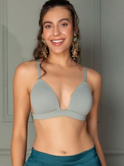 Chelvet - Solid Lightly Padded Half Coverage Plunge Bra