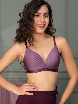 Chelvet - Women Purple Medium Coverage Non-Wired Lightly Padded Everyday Bra