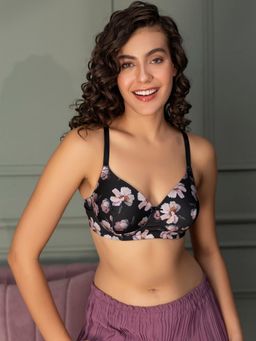 Chelvet - Women's Lightly Padded Wireless Medium Coverage Bra | Printed Everyday Support & Shape