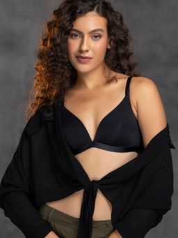 Chelvet - Non-Wired Seamless Finish Plunge Bra