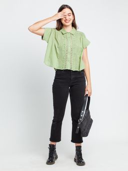 Zink London - Women's Green Solid Top