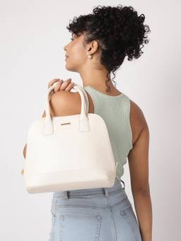 Fastrack - White Structured Satchel Bag for Women