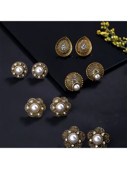 Yellow Chimes - Women and Girls Traditional Oxidised Gold Studs