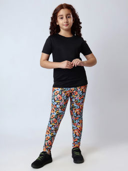UMILDO - Black Color Pop Power Splash of Fun T-shirt & Leggings
