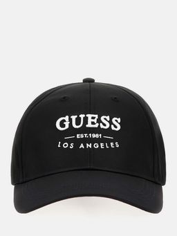 Guess - Men Black Solid Polyester Baseball Cap