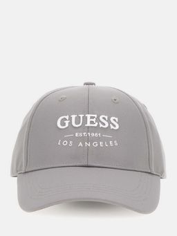 Guess - Men Grey Solid Polyester Baseball Cap