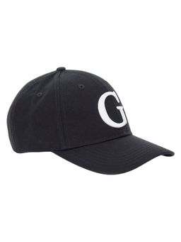 Guess - Men Black Solid Pure Cotton Baseball Cap