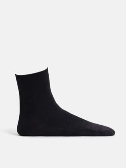 Jack & Jones - Men Solid Black Calf Length Socks (Pack of 2)