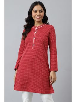 Aurelia - Red Yarn Dyed Winter Kurta