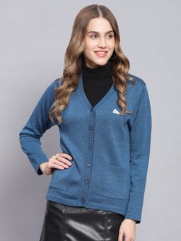 Monte Carlo - Airforce Solid V Neck Cardigan