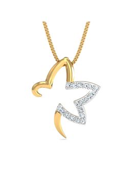 KuberBox - 18K Gold Flor Diamond Pendant for Women-Girls