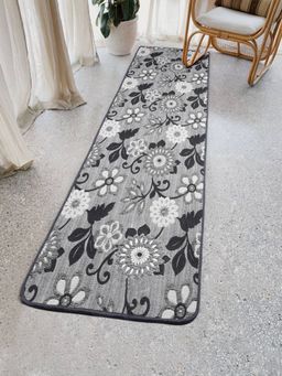 Saral Home - Cotton Anti-Skid Bedside Runner-Grey-55X180 Cm