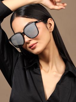 Yellow Chimes - Women Full UV Protected Grey Lens Oval Sunglasses