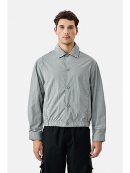 Snitch - Grey Plain Full Sleeves Relaxed Casual Jacket for Men
