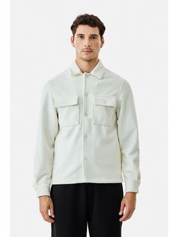 Snitch - Cream Solid Full Sleeves Regular Casual Jacket for Men