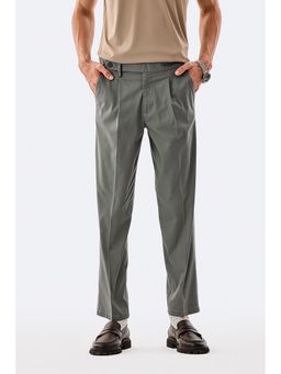 Snitch - Grey Plain Relaxed Casual Trouser for Men