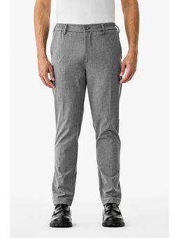 Snitch - Ash Grey Plain Slim Formal Trouser for Men
