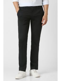 Peter England - Men Black Solid Formal Trousers