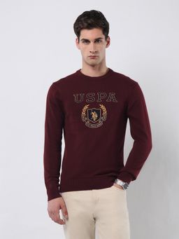 U.S. POLO ASSN. - Men's Brand Embroidered Patterned Knit Sweater