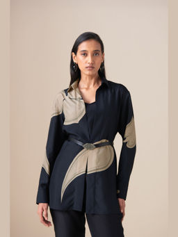 AMPM - Black Arin Shirt with Slip and Belt