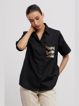 Pallavi Swadi - Black Tuxedo Shirt with Pant