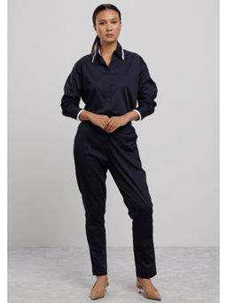Pallavi Swadi - Navy Blue Tuxedo Shirt with Pant